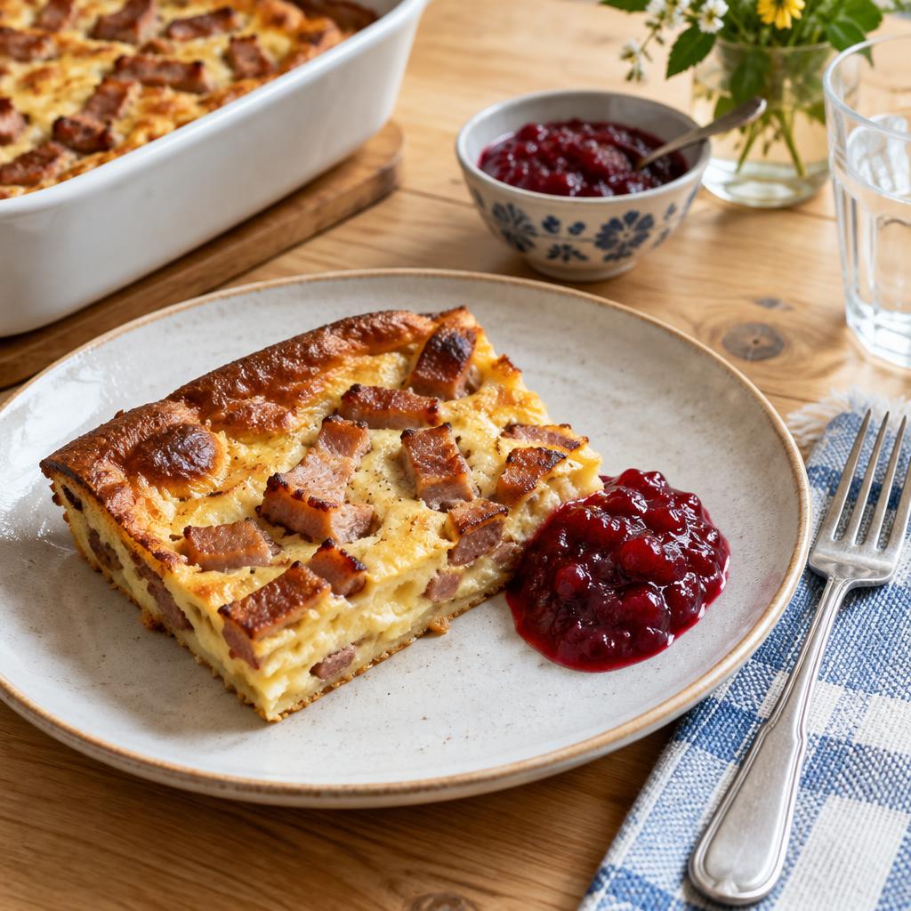 Fläskpannkaka – Angerichtet