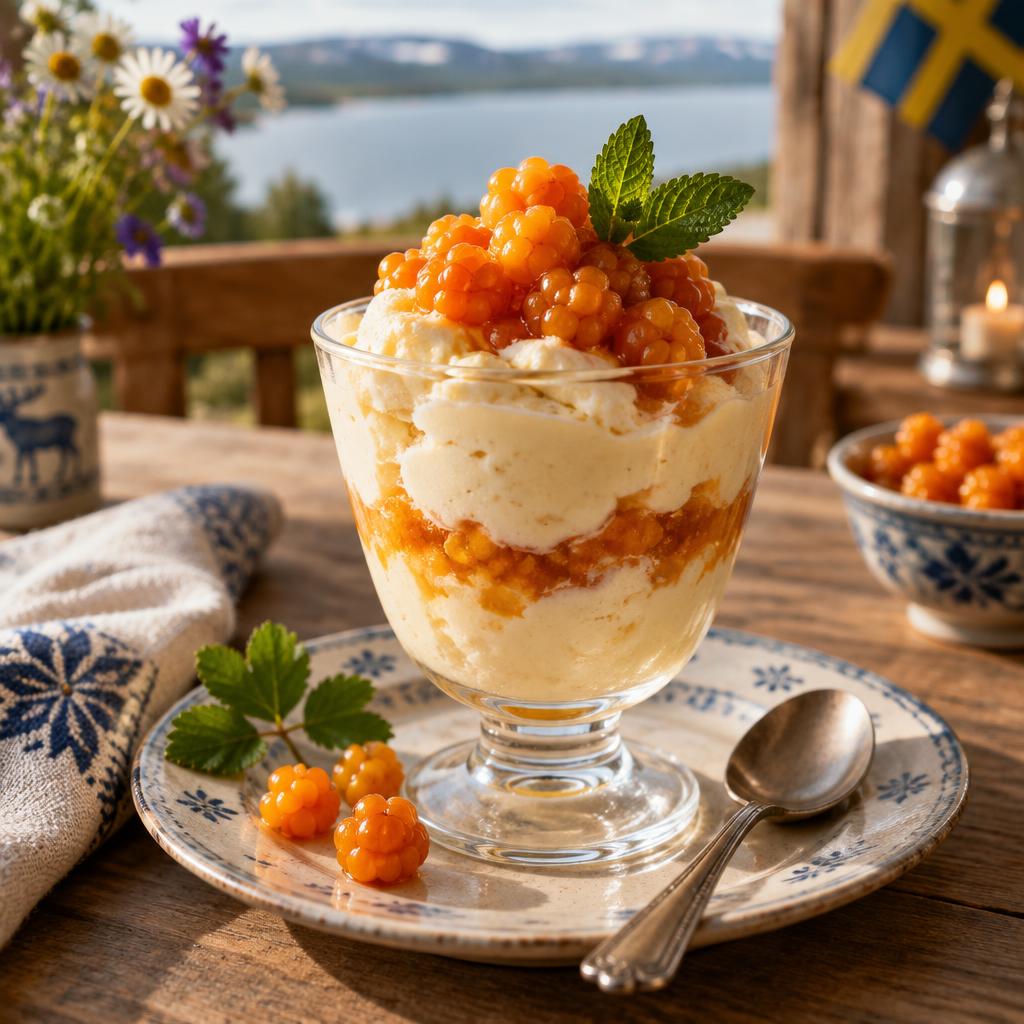 Hjortronparfait – Angerichtet