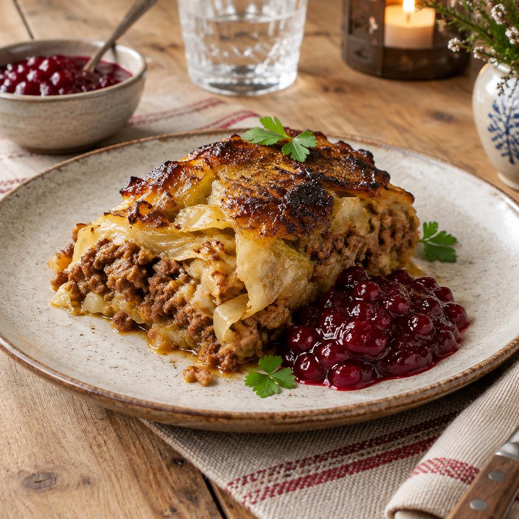 Kålpudding – Angerichtet