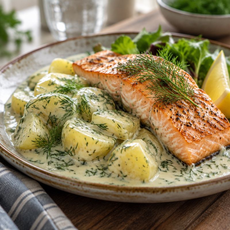 Lax med dillstuvad potatis – Angerichtet