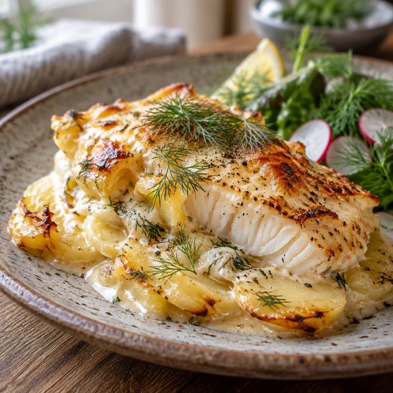 Sik- och potatisgratäng – Angerichtet