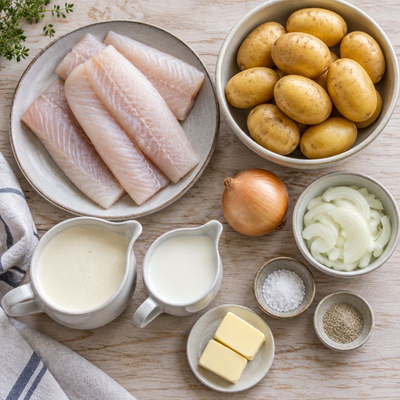 Sik- och potatisgratäng – Die Zutaten